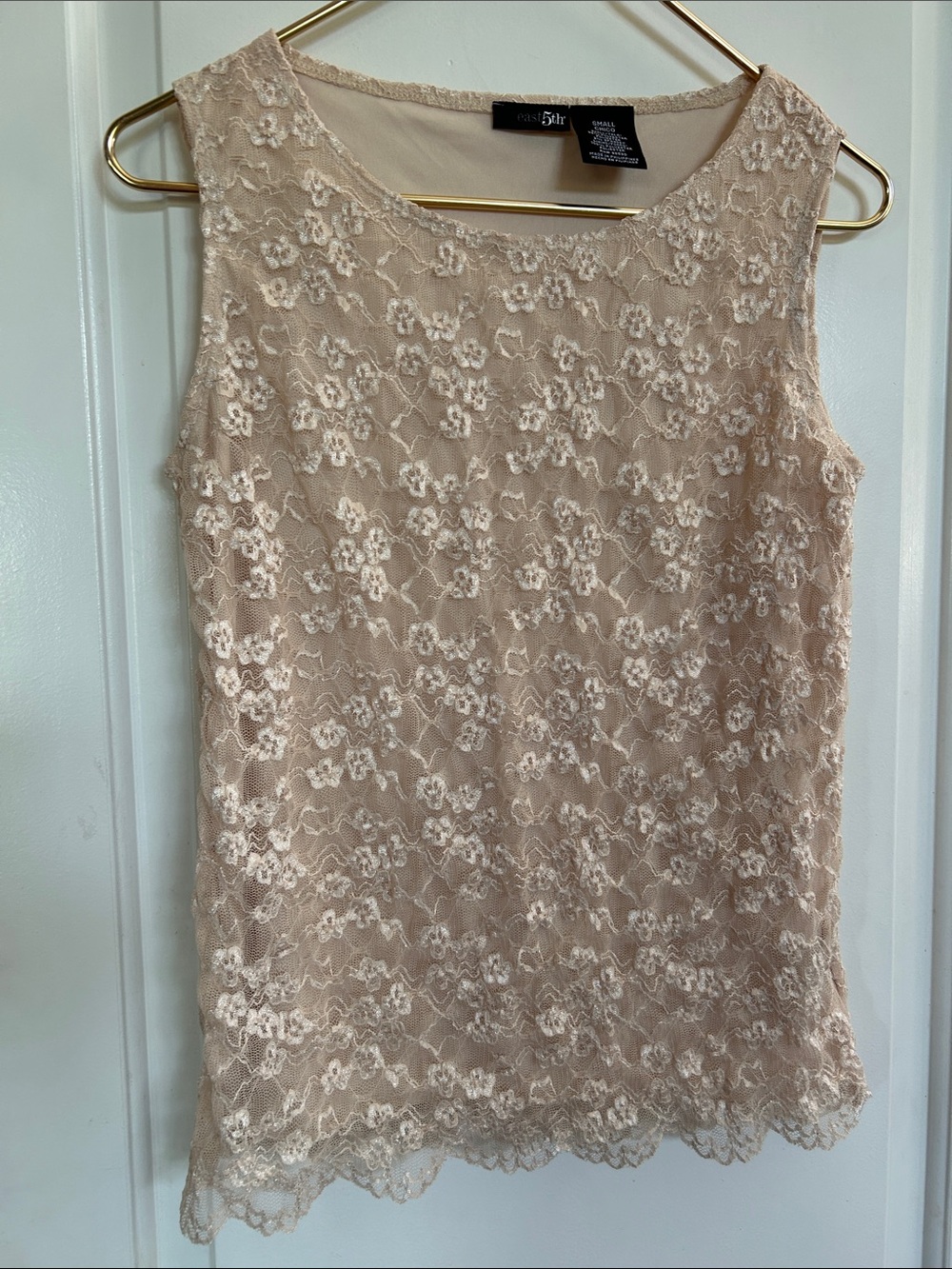 East 5th Ivory Lace Shell-S - Picture 8 of 10